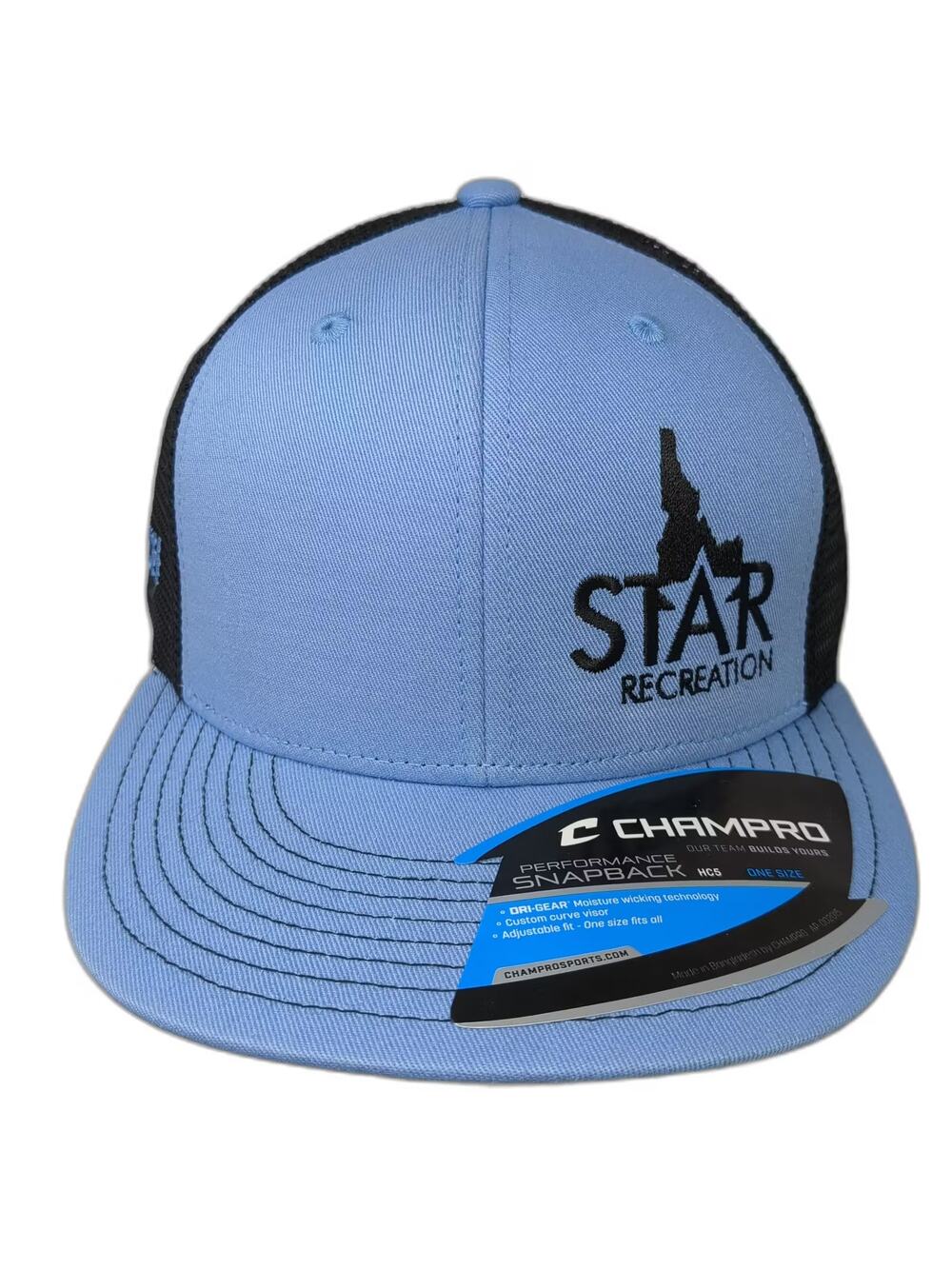 Champro Star Recreation Coach Idaho Trucker Hat Blue One Size Mesh Snapback OS